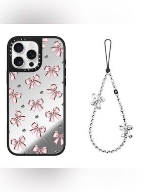 Casetify iPhone 16 pro max mirror case magsafe & bow phone charm